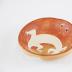 Small Clay Brown &amp; Tan Painted Incense Burner with Lizard Design