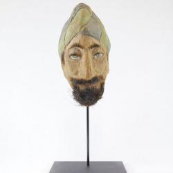 Carved Coconut Husk of Man's Head