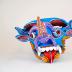 Blue Devil mask with purple toad and 2 snakes