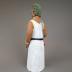 Green Hair and White Dress Woman