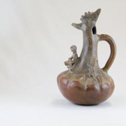 Chicken Pot with Man and Dog
